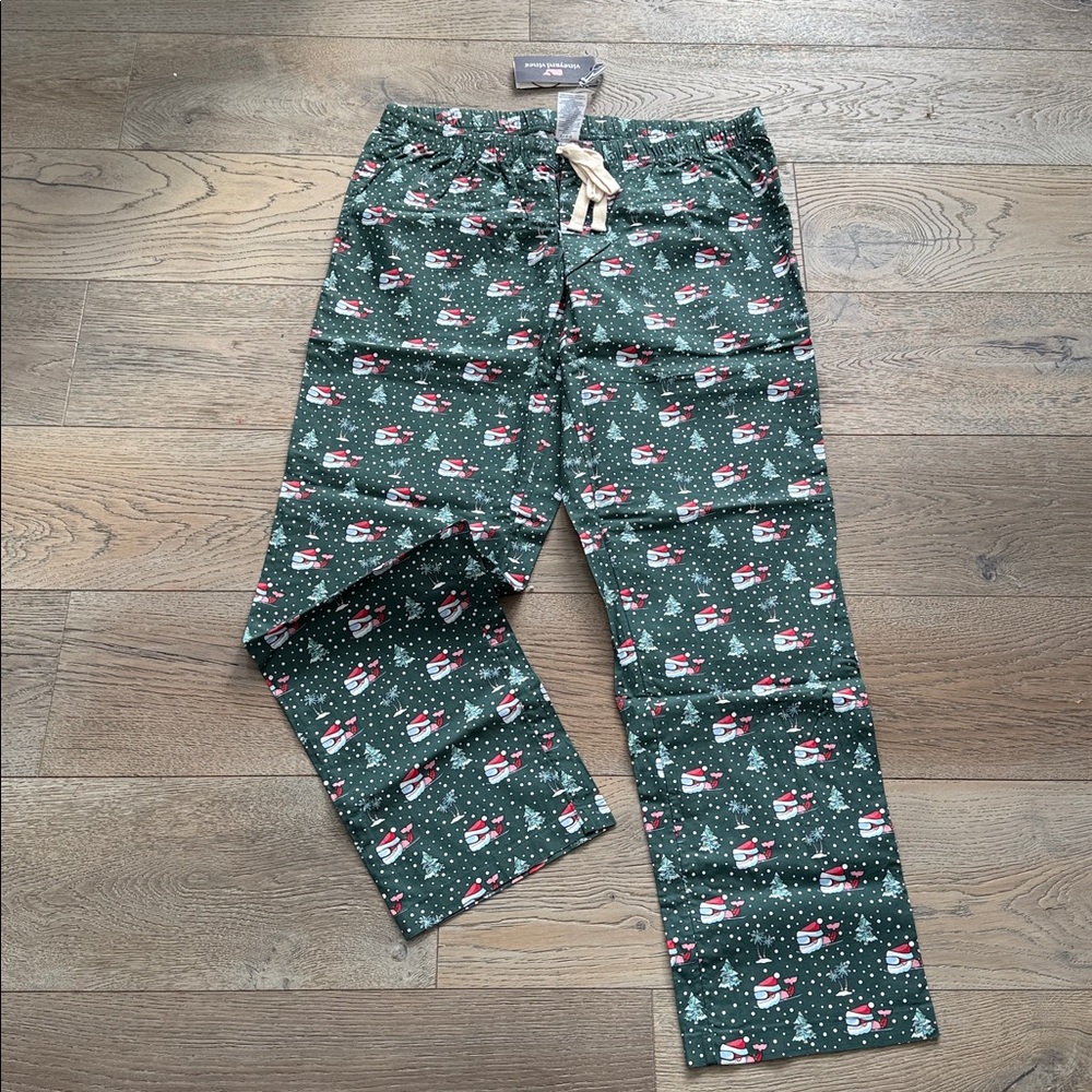 Vineyard Vines Skis and Trees Green Printed Stretch Lounge Pants Size L Unisex - Picture 2 of 14